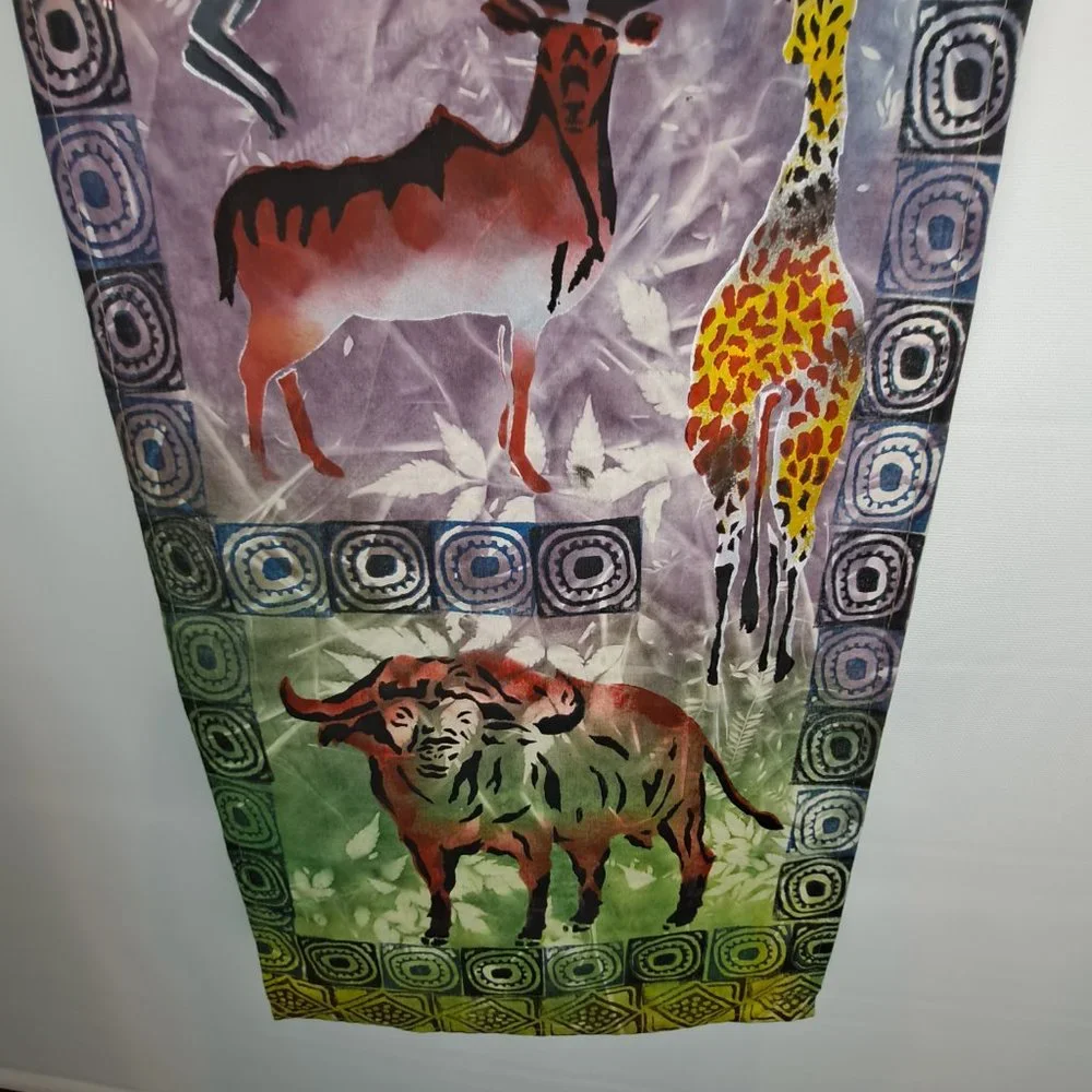 African Design Batik Wall Hanging / Scroll / Table Runner